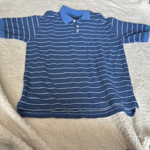Keeler Bay 100% Cotton Blue Striped Polo Shirt - Picture 1 of 3